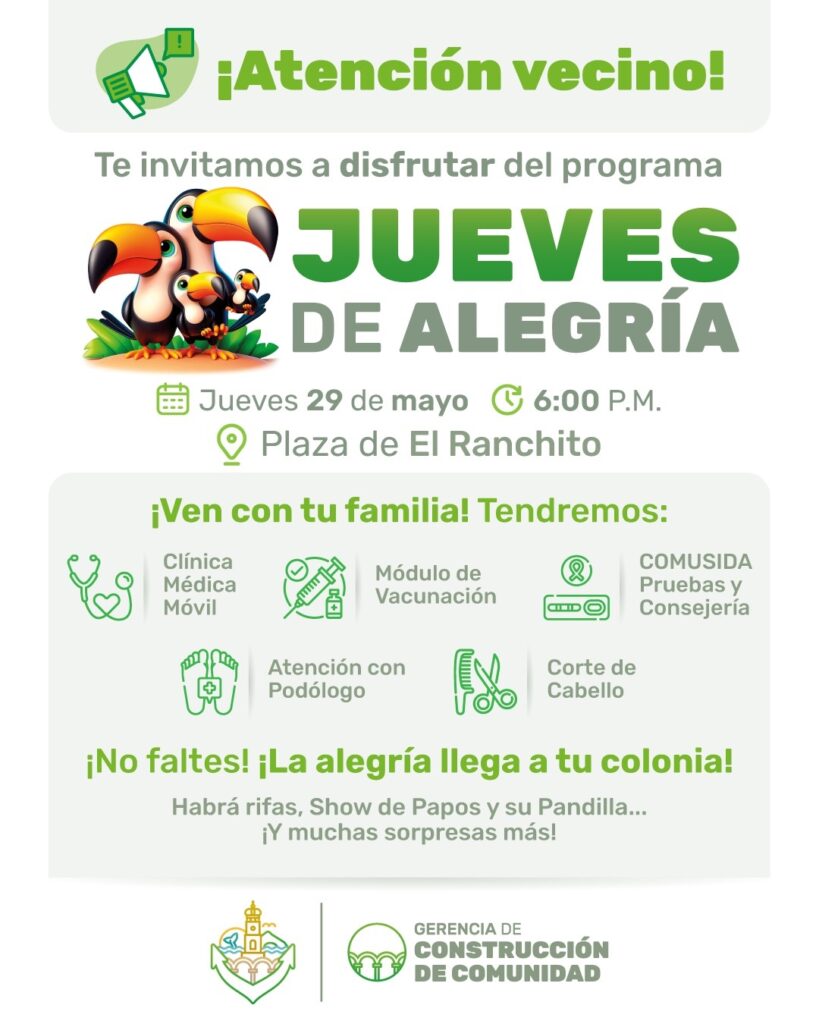“Jueves de la Alegría” llegará al Ranchito ¡todos invitados!