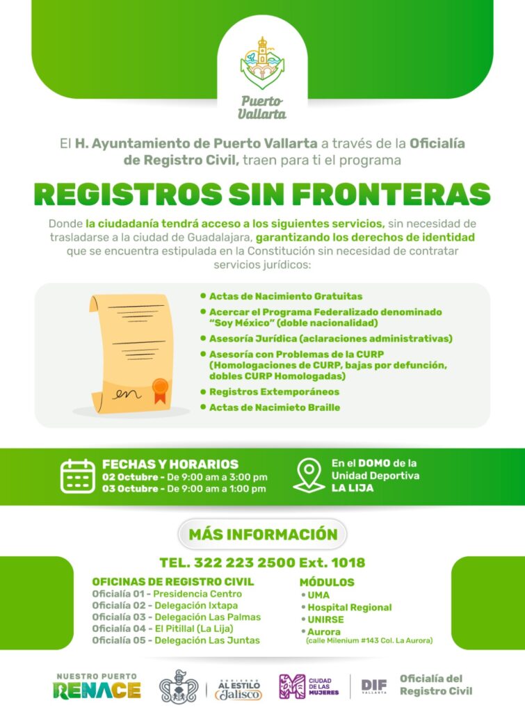 Octubre es la nueva fecha para «Registro sin Fronteras» en Vallarta
