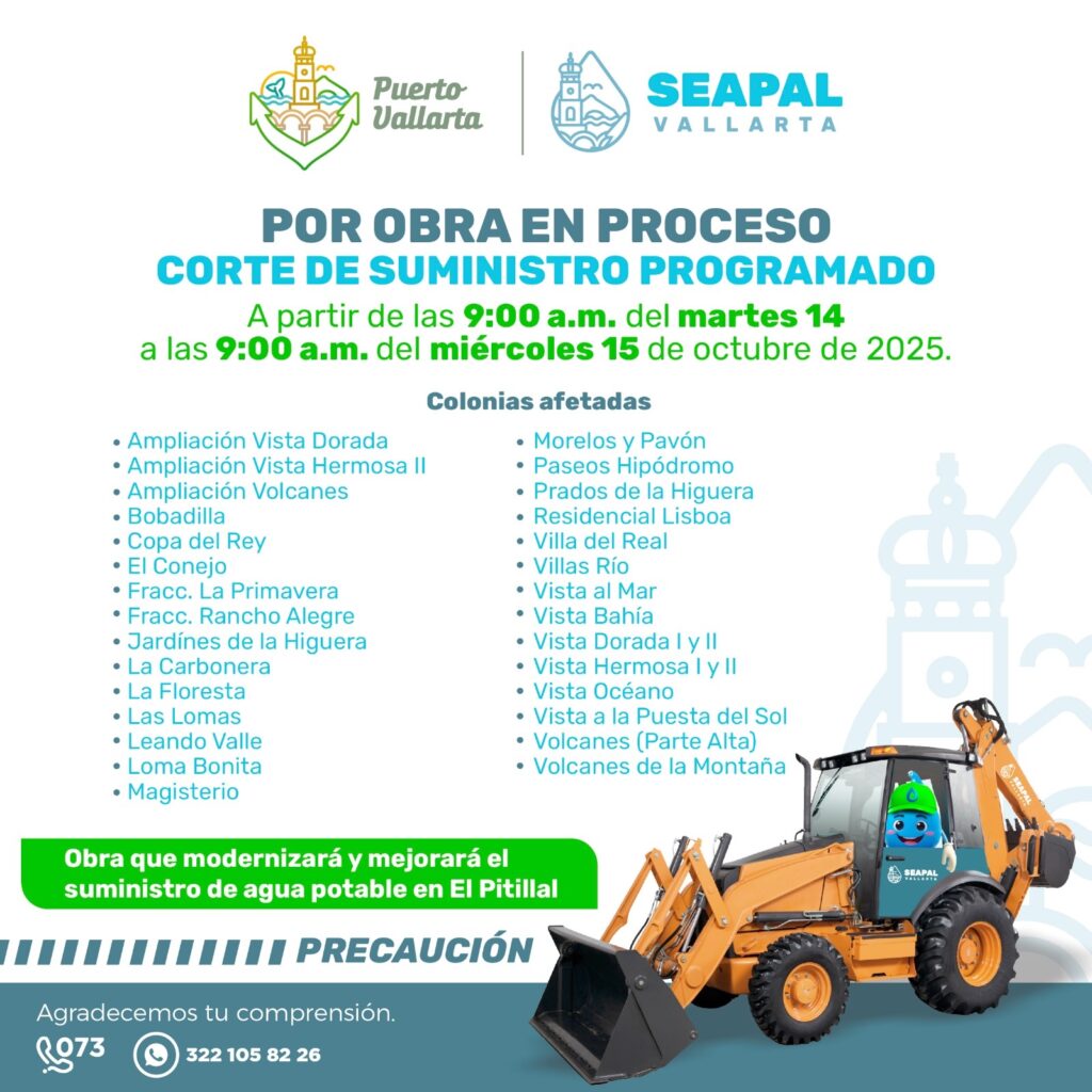 Por obras para mejorar servicio Programa SEAPAL falta de agua en parte alta de El Pitillal