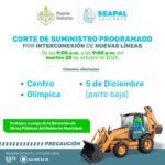 Por obras del Gobierno Municipal  Anuncia Seapal corte de agua en zona centro de la ciudad