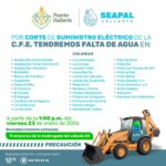 Trabajos eléctricos provocarán corte temporal de agua en colonias de El Pitillal
