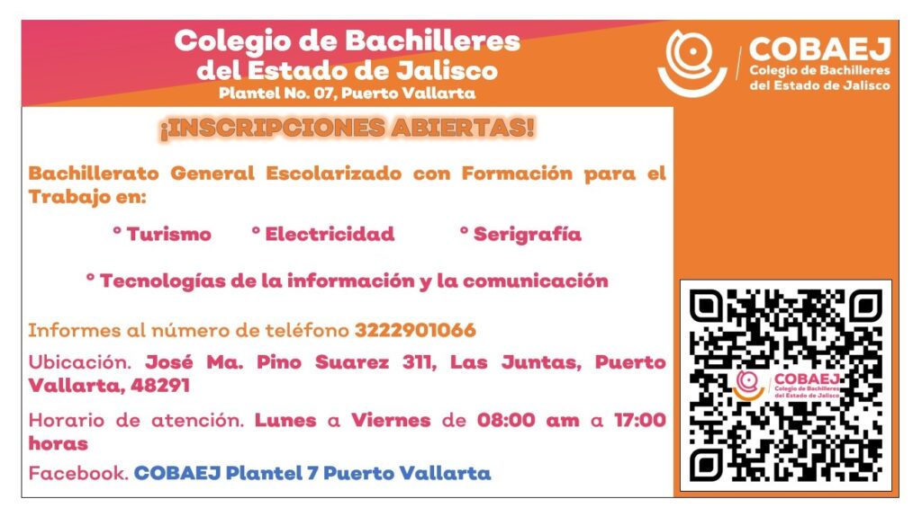 COBAEJ Plantel 07 Puerto Vallarta abre inscripciones y destaca por su excelencia educativa