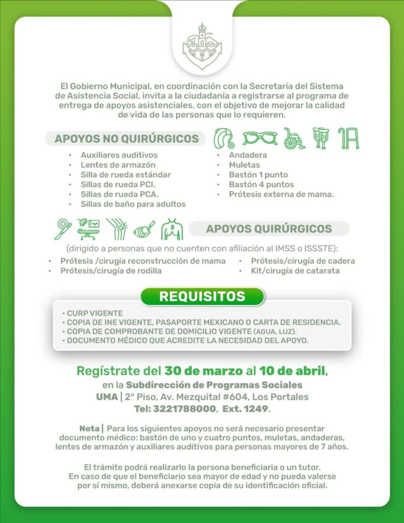 Invitan al registro para apoyos funcionales y cirugías gratuitas en Puerto Vallarta