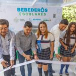 Gobierno del Arquitecto Luis Munguía entrega Bebederos a secundaria y preparatoria de la colonia Buenos Aires