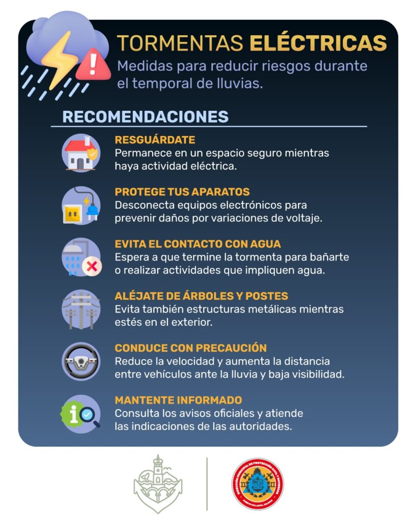 Recomiendan tomar precauciones ante tormentas eléctricas en Puerto Vallarta