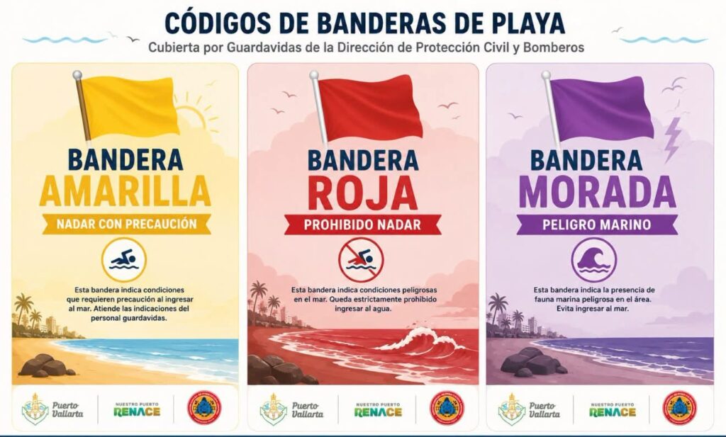 Exhortan a respetar las banderas en playas de Puerto Vallarta